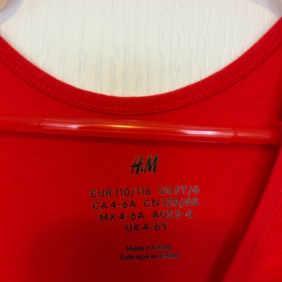 H&M Red Long-Sleeve Tulle Party Dress - Picture 6 of 6